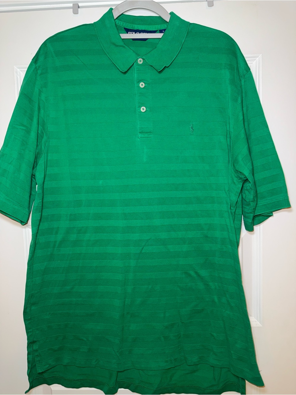 Polo Golf by Ralph Lauren Green Striped Cotton Polo Shirt